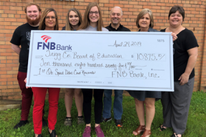 Trigg County High School Students with 1st Quarter Spirit Debit Card Check